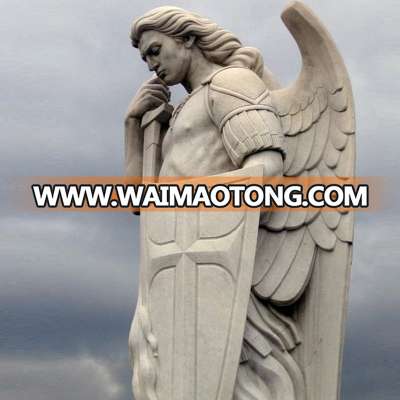 Catholic Sculpture Large Marble Stone St. Michael the Archangel Statue for Church