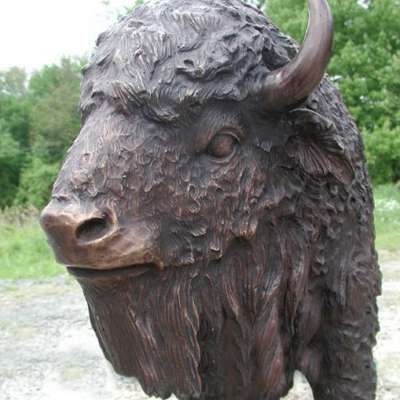 Life Size Bronze Bison Statue Large Metal Wildlife Sculpture Garden Ornament