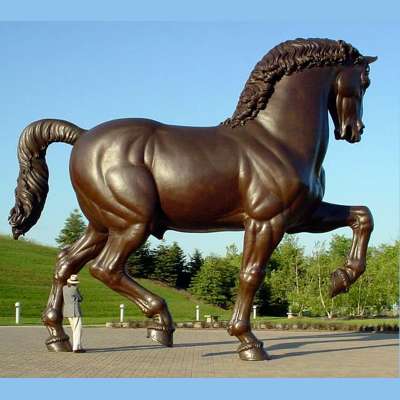 Antique Park Sculpture Bronze Large DaVinci Horse Garden Statue