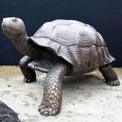 Realistic Turtle Sculpture Bronze Giant Tortoise Garden Statue