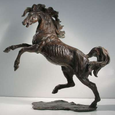 Western Antique Style Life Size Bronze Garden Running Horse Statue